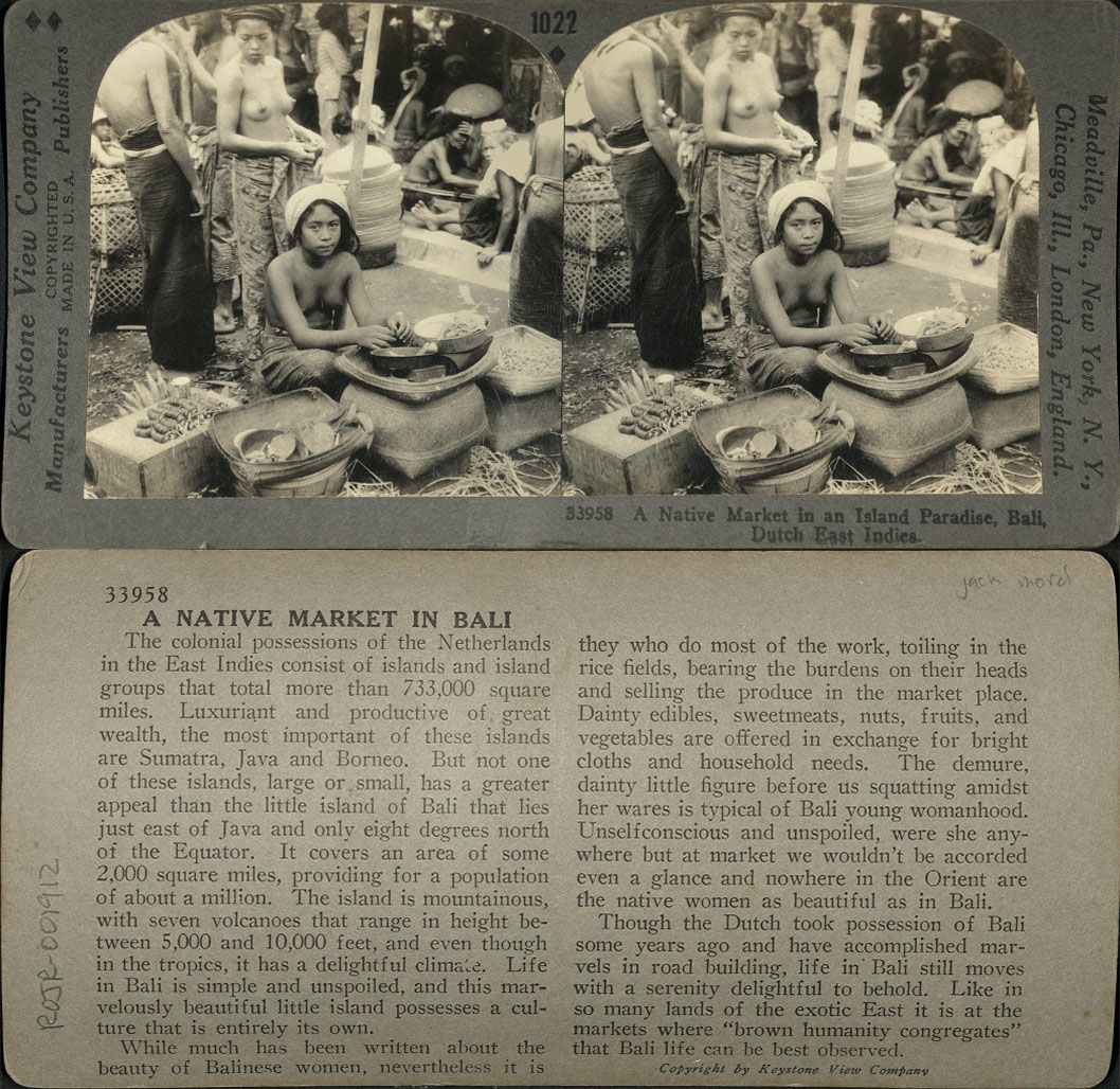 A Native Market in an Island Paradise, Bali, Dutch East Indies.